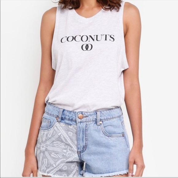 Cotton On TBar Coconuts Swing Tank Light Gray Size Small - Picture 5 of 5